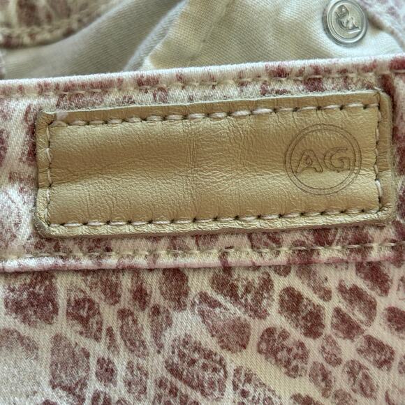 AG Adriano Goldschmied The Prima Ankle Jeans 27R Snake Print Taupe Beige - Picture 8 of 9
